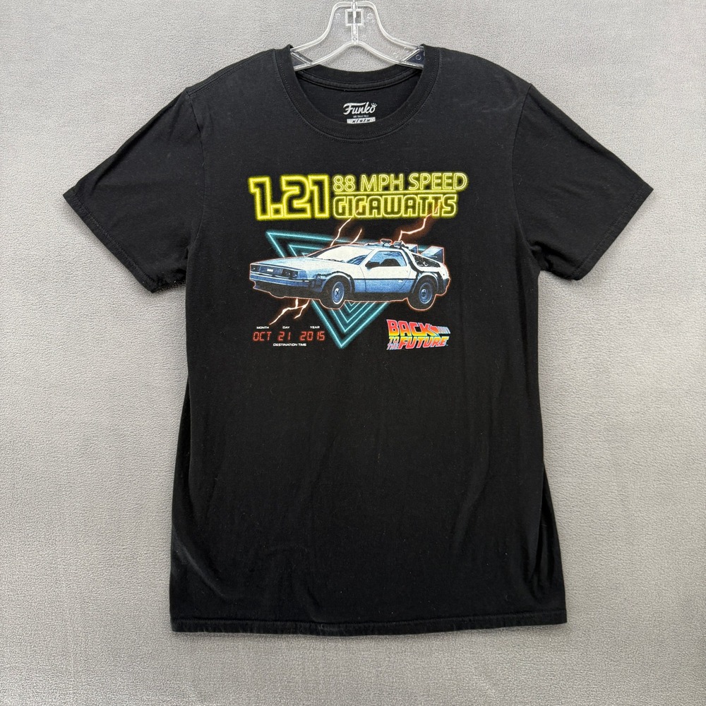 Funko Back to the Future DeLorean 1.21 Gigawatts Black Graphic T-Shirt Mens M